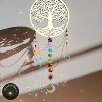 Suncatcher Arbre de Vie LIFE aux couleurs des 7 chakras -