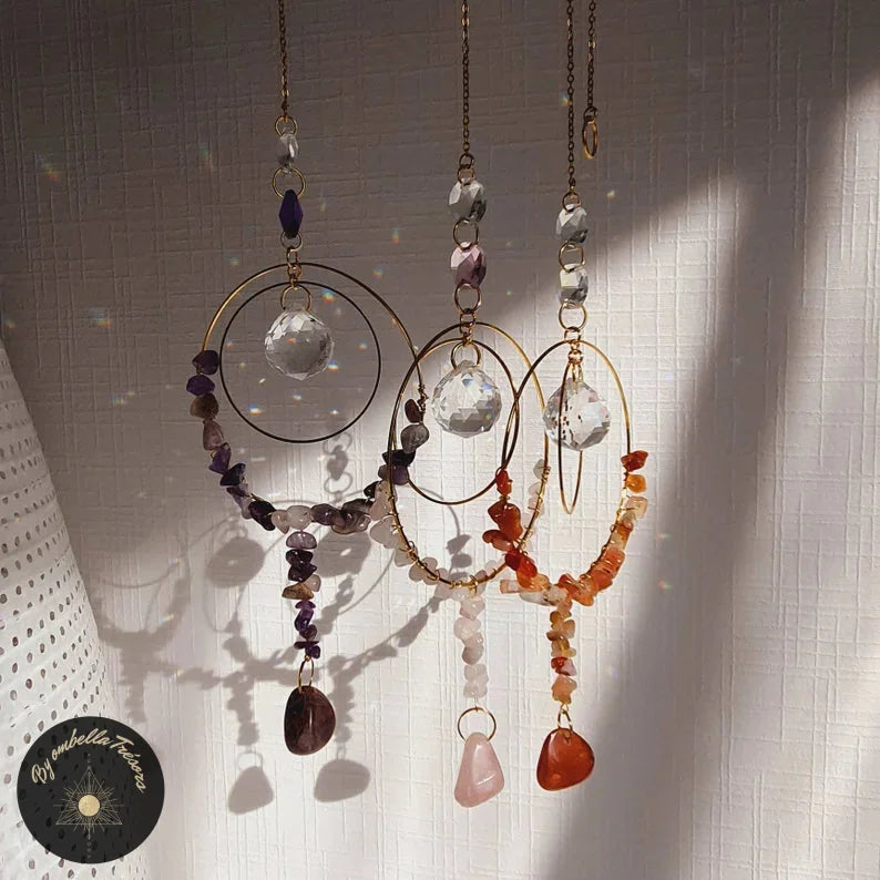 Pastèque pierre verre papillon suspendu attrape-soleil pendentif décoration  en gros pour création de bijoux 