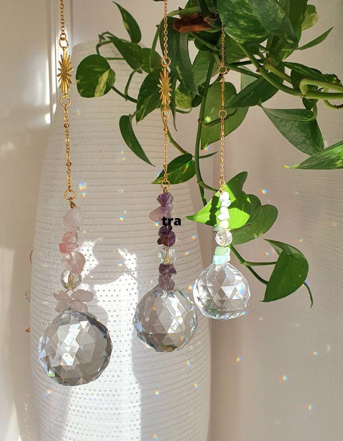 Lot de 6 Attrape Soleil Cristal, Prisme Fenetre, Suncatcher, Boule de Lot de 6 Attrape Soleil Cristal, Prisme Fenetre, Suncatcher, Boule de