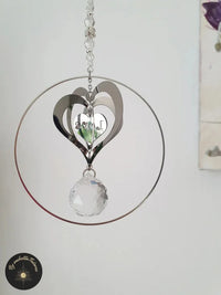 Attrape-Soleil Cristal Double Spirale 45cm - Carillon Multicolore à Suspendre Pour Fenêtre Et Jardin