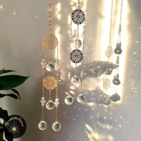 BBdis Attrape-soleil avec cristaux, 6 cristaux à suspendre pour fenêtres,  pendentif prismes en cristal teinté pour jardin, arbre de Noël, décoration