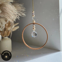 Attrape-Soleil Cristal Anneau Bambou & Boules Colorées