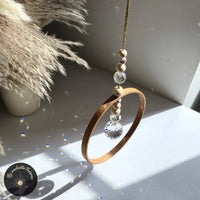 Attrape-Soleil Cristal Anneau Bambou & Boules Colorées