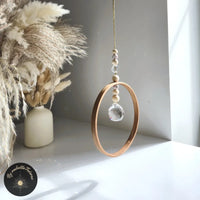 Attrape-Soleil Cristal Anneau Bambou & Boules Colorées