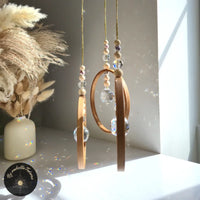 Attrape-Soleil Cristal Anneau Bambou & Boules Colorées