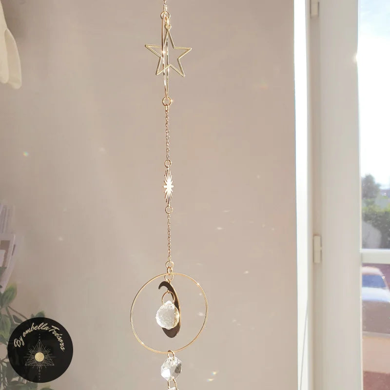 En Cristal Attrape-soleil En Cristal Lune Améthyste Arc-en-ciel, Cristaux Suspendus, Attrape-soleil En Pierre, Attrape-lumière, Fenêtre De Noël, Ornements De Jardin Pour L'extérieur Attrape Soleil