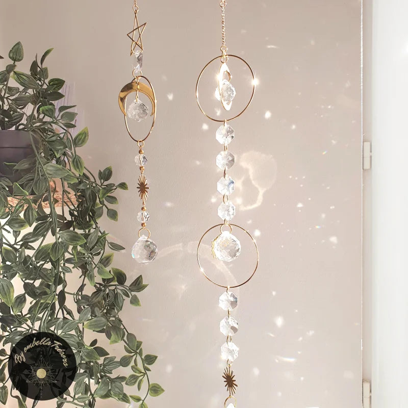 Grand Soleil Et Lune Eclipse Verre Sun Catcher