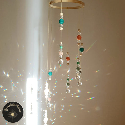 Attrape-soleil (Suncatcher) En Laiton - Boule Feng Shui - Prisme Arc-en-ciel - Doré - Neuf