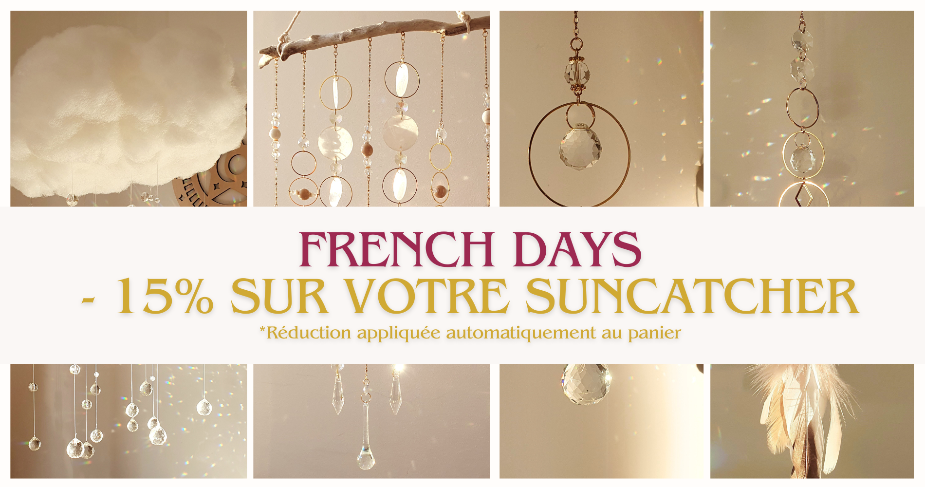 suncatchers diy en cristal et en bois flotté pour deco zen d'intérieur en suspension pour refleter les rayons du soleil
