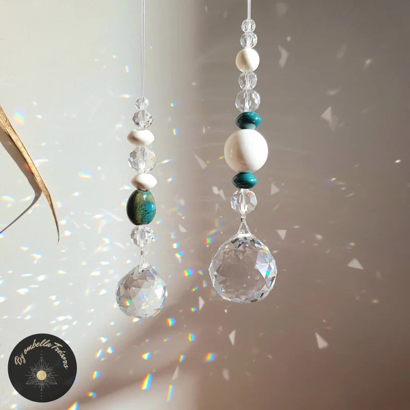 Lot De 8 Capteurs De Soleil En Verre – Suncatchers Médaillons, Art Soufflé Et Pressé