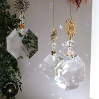 Lot De 2 Grands Prismes Attrape-soleil En Cristal 120mm - Décoration Fenêtre, Création Arc-en-ciel, Cadeau Lumineux