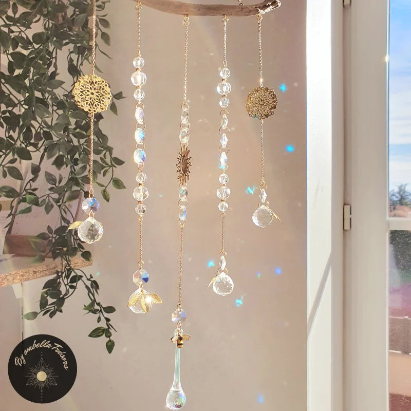 Attrape-soleil En Forme De Fleur De Lotus Avec Prisme En Cristal