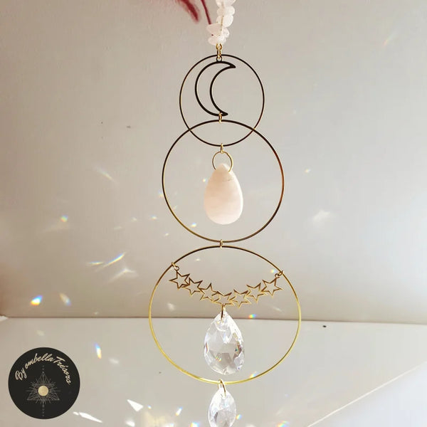 Suncatcher Cristal de roche et Cristal à Facettes
