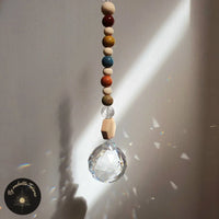 Suncatcher en Bois Home decor Boule Cristal - HAPPY