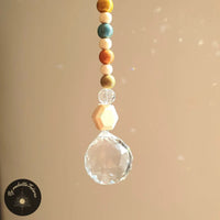 Pendentif Boule De Cristal Arc-en-ciel - Attrape-soleil, Prisme - Décoration Fenêtre, Lustre - Verre K9 (Jaune)