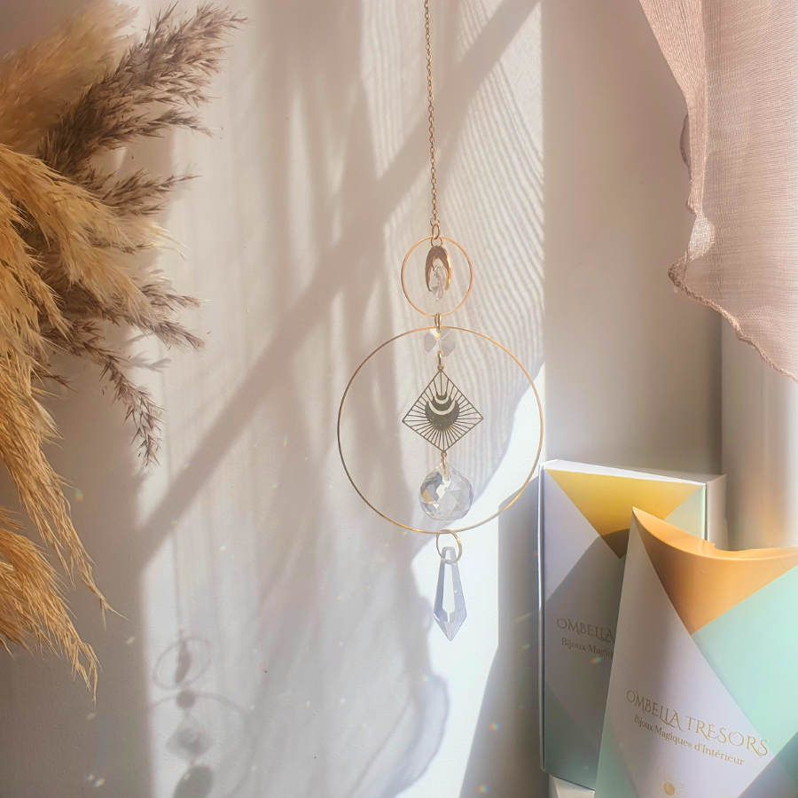 Adwikoso Attrape-Soleil Boule Cristal 80mm Feng Shui - Prisme Suspendu Décoration Fenêtre Et Mariage