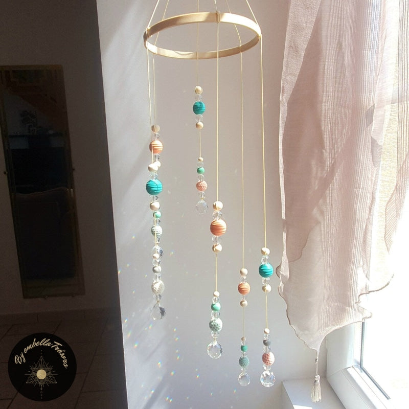 Attrape-Soleil Cristal 2 Pièces - Suspension Fenêtre, Jardin, Arbre De Vie, Lune, Arc-en-Ciel